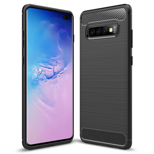 Flexi Slim Carbon Fibre Case for Samsung Galaxy S10+ (Brushed Black)